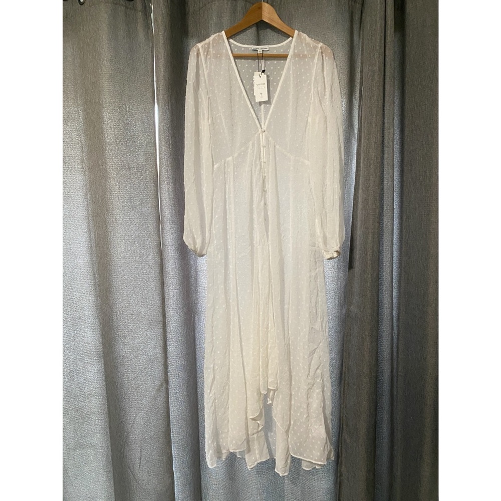 Rocky Barns x Express white clipdot duster